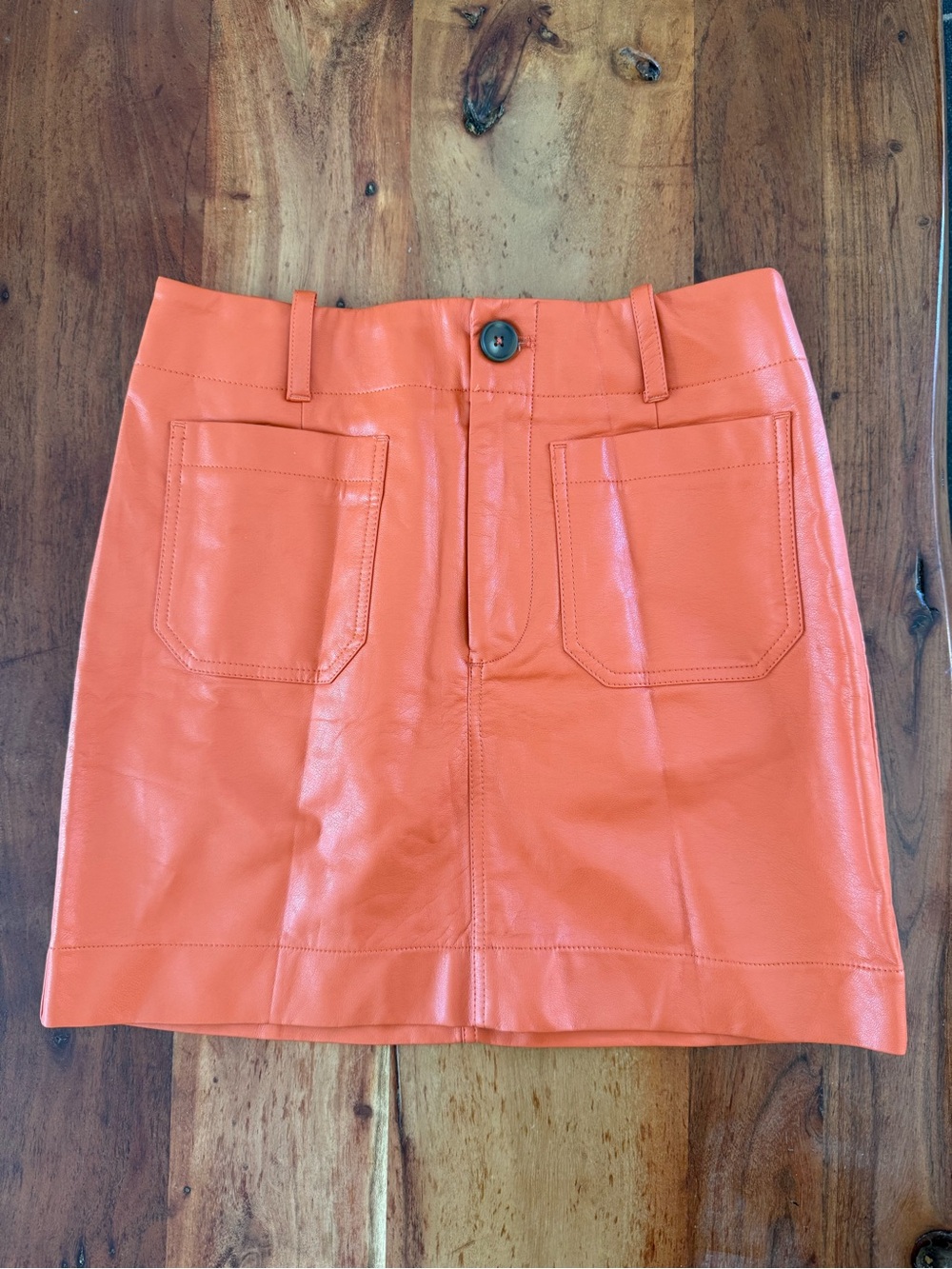 MaeOrange Faux Leather Mini Skirt